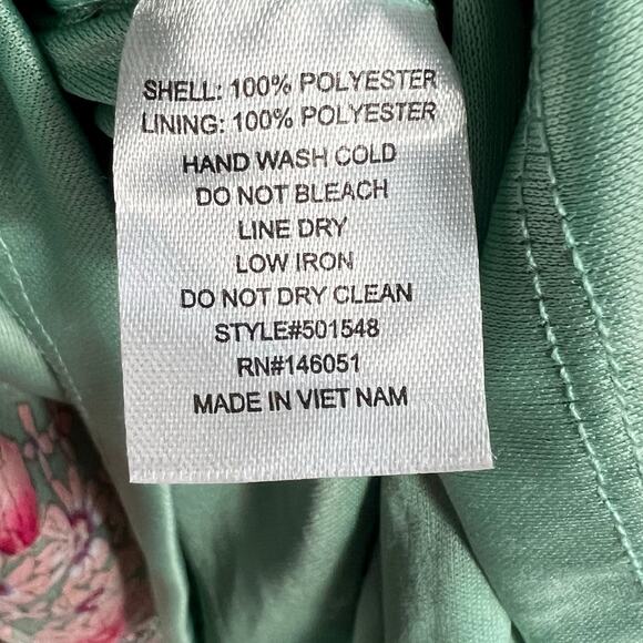 Monteau Dress Women M Pink Green Floral Maxi Sleeveless Boho Cottagecore Prairie - Picture 6 of 6